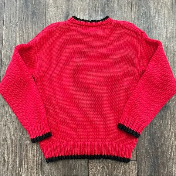 Vintage Evian II hand knit panda bear bamboo outdoor nature lover sweater small - Picture 10 of 10